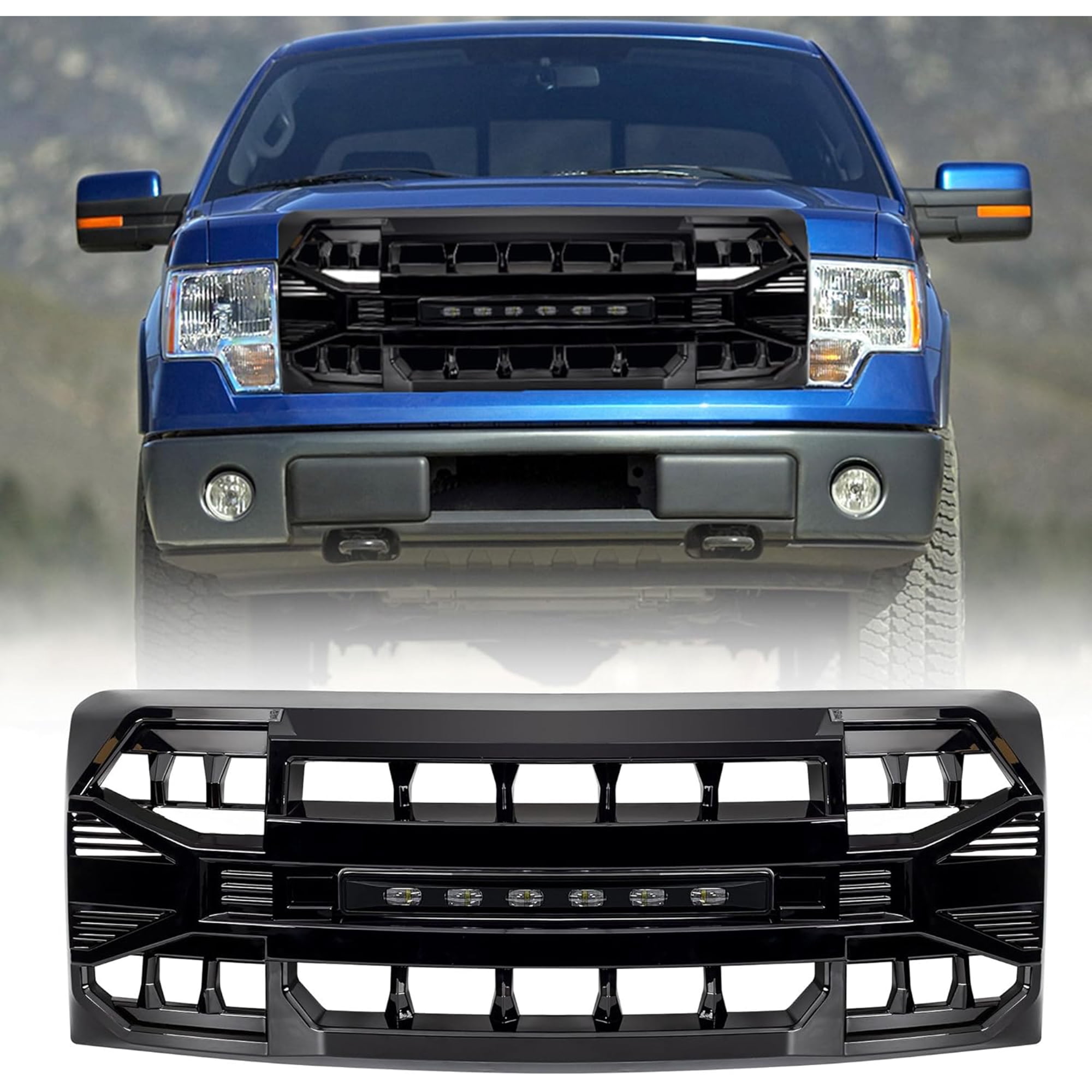 AMERICAN MODIFIED Front Armor Grille Compatible with 2009-2014 Ford ...