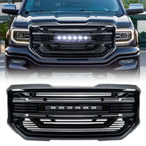 AMERICAN MODIFIED Armor Grille for 2016-2018 GMC Sierra 1500, Glossy Black