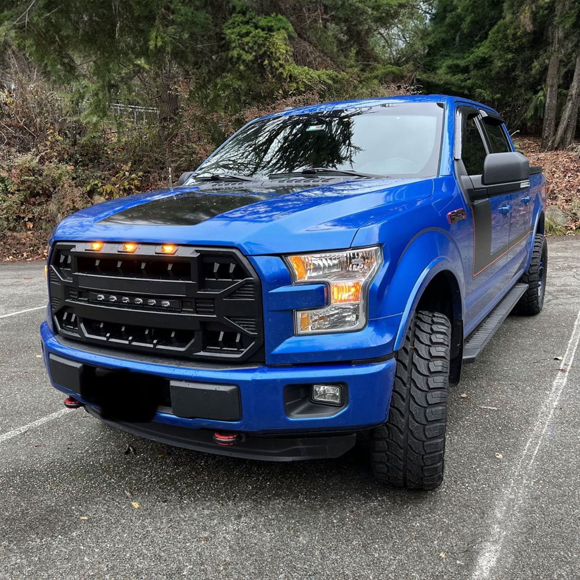 AMERICAN MODIFIED Armor Grille Compatible with 2015-2017 Ford F150, Black