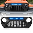 thumbnail image 1 of AMERICAN MODIFIED Demon Grille w/Blue Lights for 18-21 Wrangler/Gladiator, 1 of 8