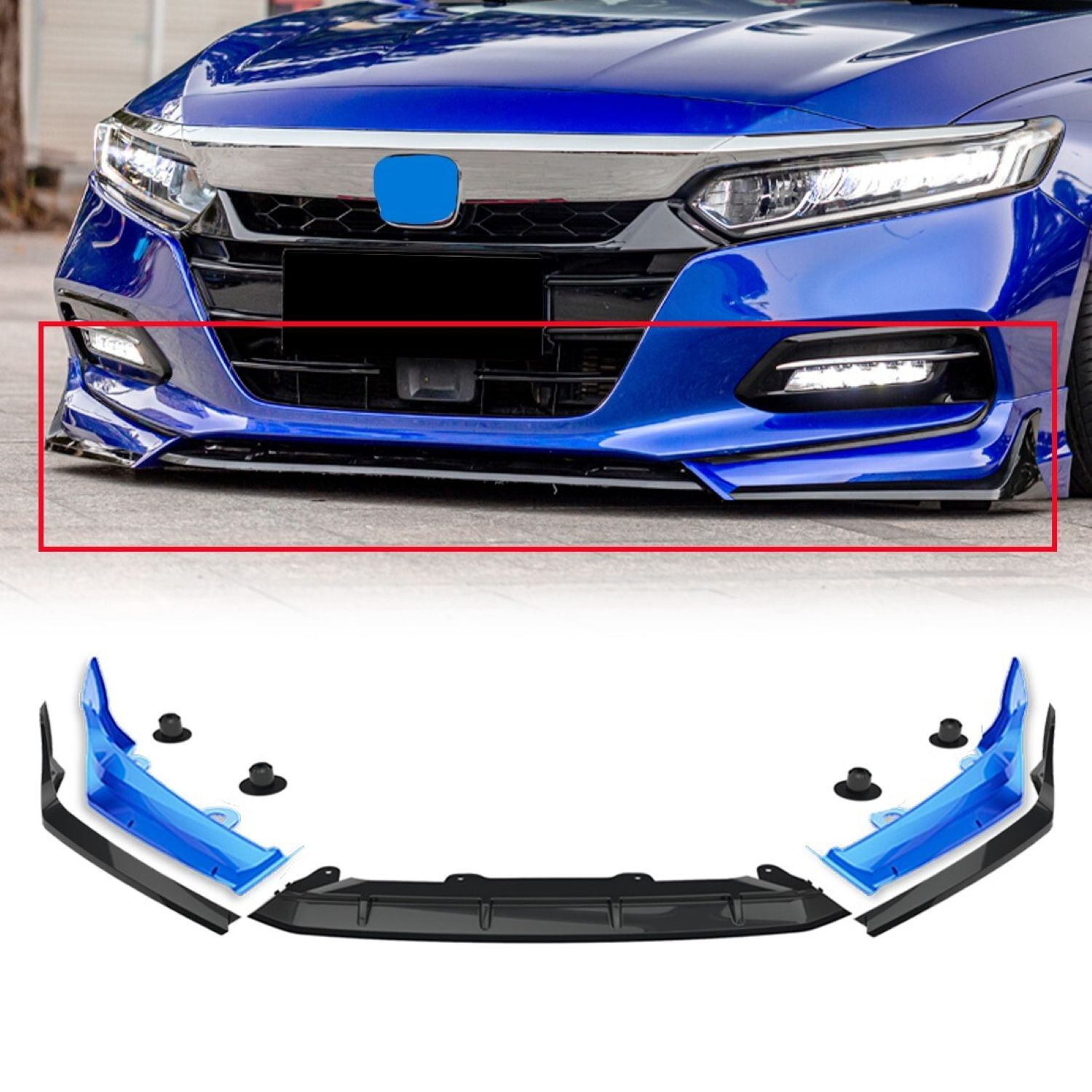AMERICAN MODIFIED Front Aerodynamic Lip Spoiler  for 2018-2020 Honda Accord Blue