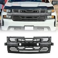 thumbnail image 1 of AMERICAN MODIFIED Front Armor Grille W/Emblem HolderMatte Black For 2019-2021 Chevy Silverado 1500 WT Custom, 1 of 5