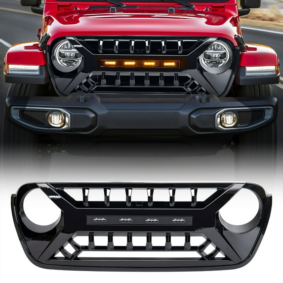 AMERICAN MODIFIED Grille w/Lights for 18-23 Jeep Wrangler JL & Gladiator JT