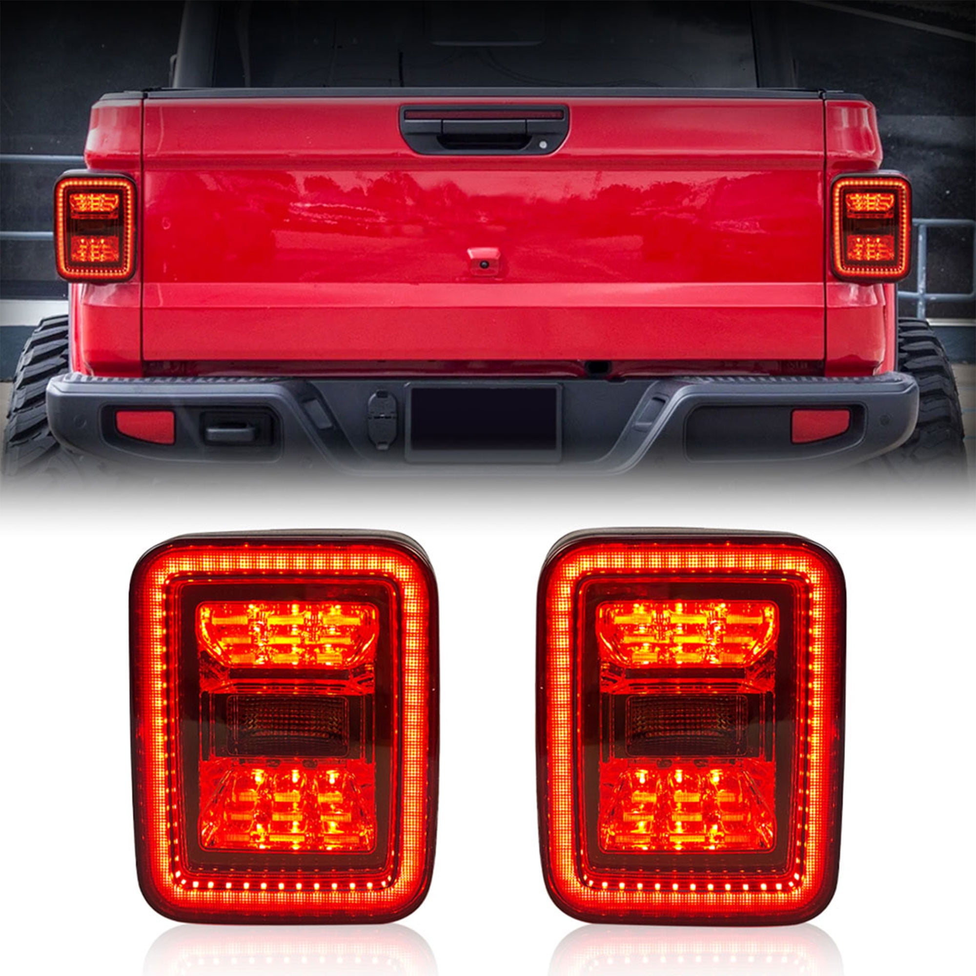 AMERICAN MODIFIED LED Backup Tail Lights for 2020-2023 Jeep Gladiator JT