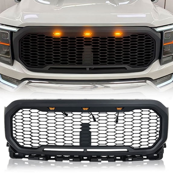 AMERICAN MODIFIED Raptor Style Mesh Grille Compatible with 21-23 Ford F150