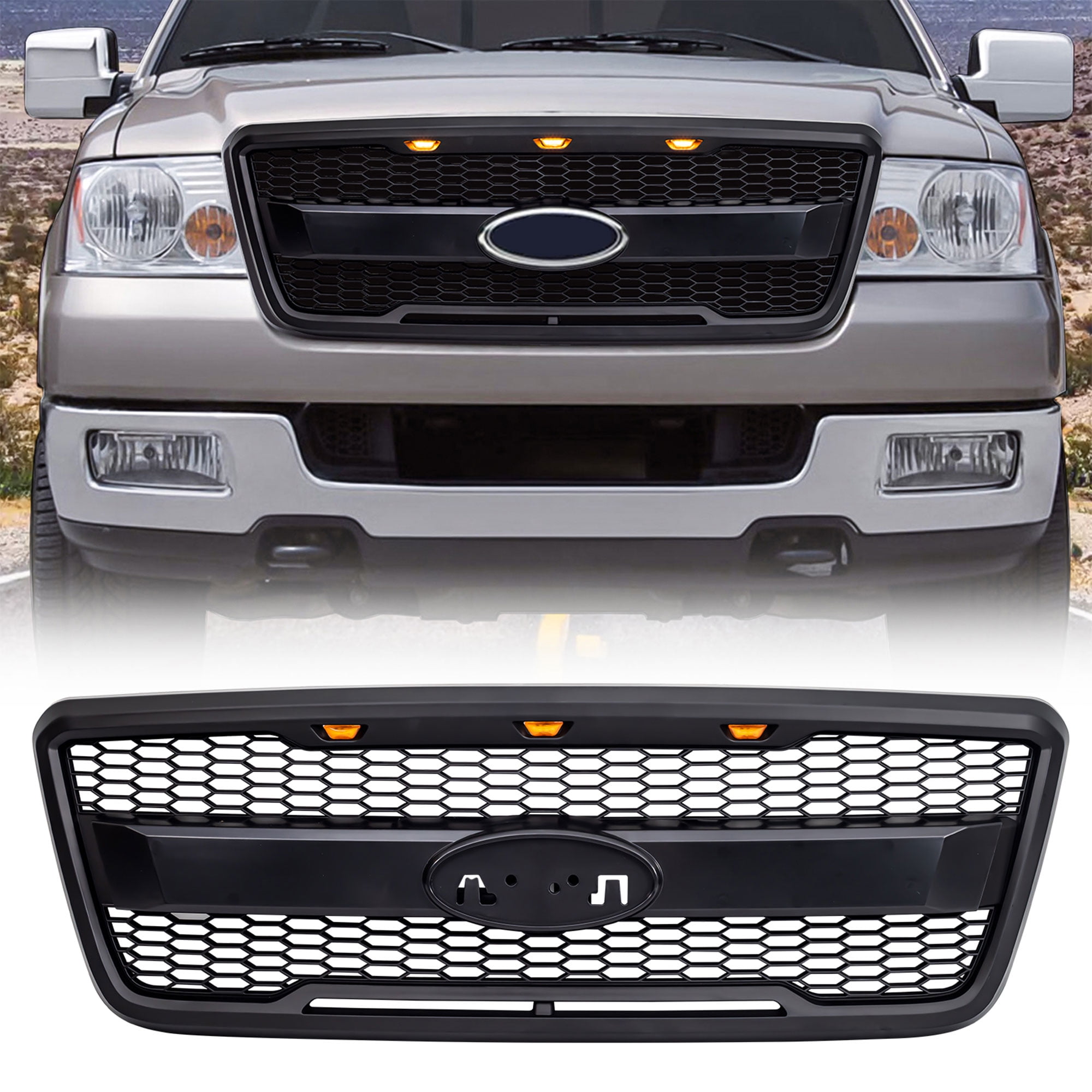 AMERICAN MODIFIED Raptor Style Mesh Grille for 2004 to 2008 Ford F150