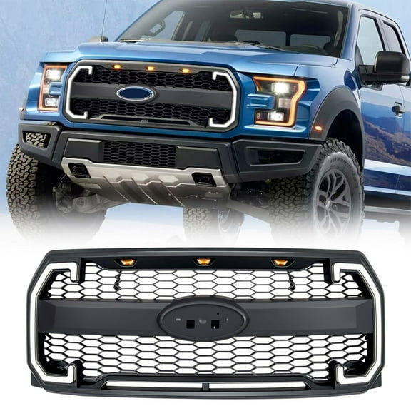 AMERICAN MODIFIED Raptor Style Mesh Grille for 2015-2017 Ford F150, Black