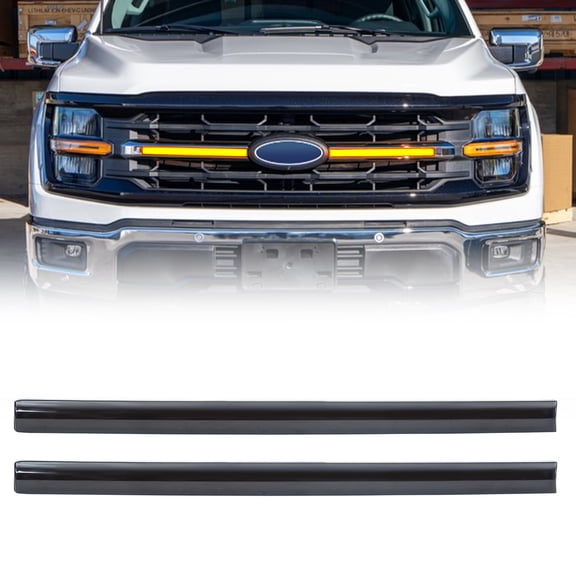 AMERICAN MODIFIED Smoked Amber LED DRL w/Sequential Turn Signal Lights for 2024+ Ford F150 XLT