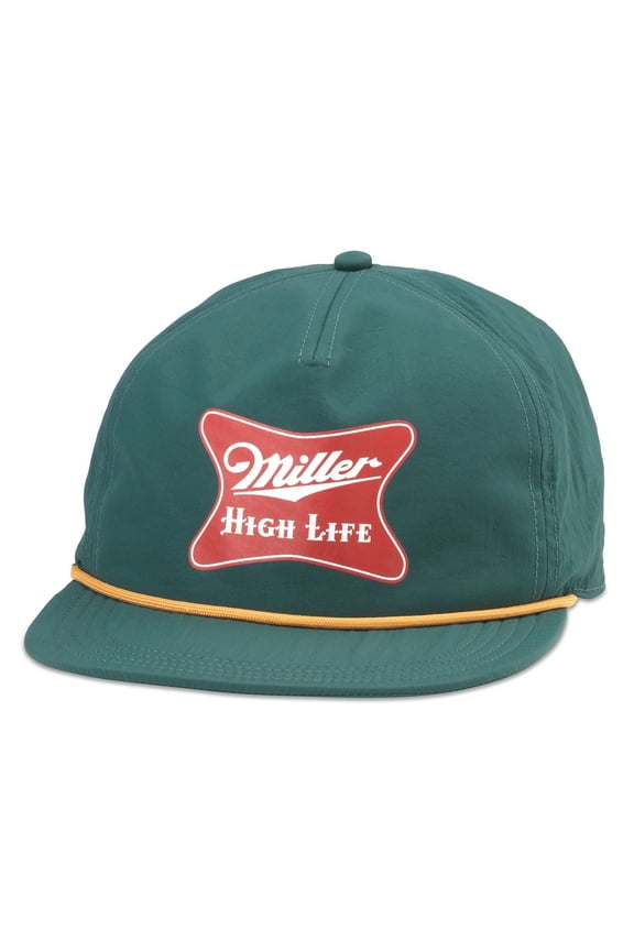 AMERICAN NEEDLE Miller High Life Catalina Adjustable Snapback Baseball Hat, Dark Green (23023A-MHL-DGRN)