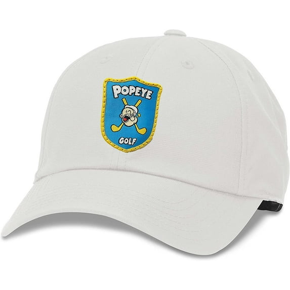AMERICAN NEEDLE Popeye Golf TKO Slouch Adjustable Strapback Hat White