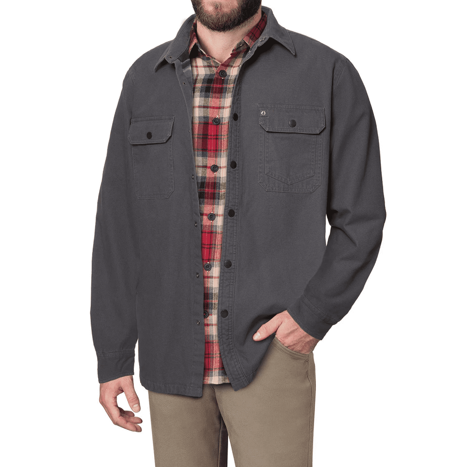 The American Outdoorsman Fleece Lined Washed Canvas Shirt