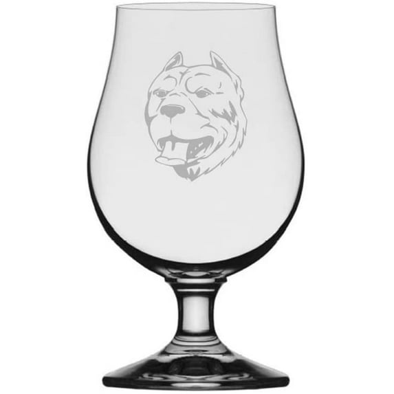 AMERICAN PIT BULL TERRIER Dog Themed Etched 13.25oz Iona Beer Glass