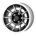 thumbnail image 1 of AMERICAN RACING VINTAGE VN47 VECTOR 15X8.5 5X120.65 6ET 72.6CB ANTHRACITE MACHINED WHEEL, 1 of 1