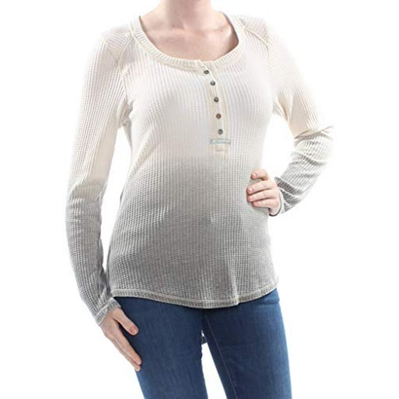 AMERICAN RAG $39 Womens New 1088 Green Dip Dyed Henley Top M Juniors B+B