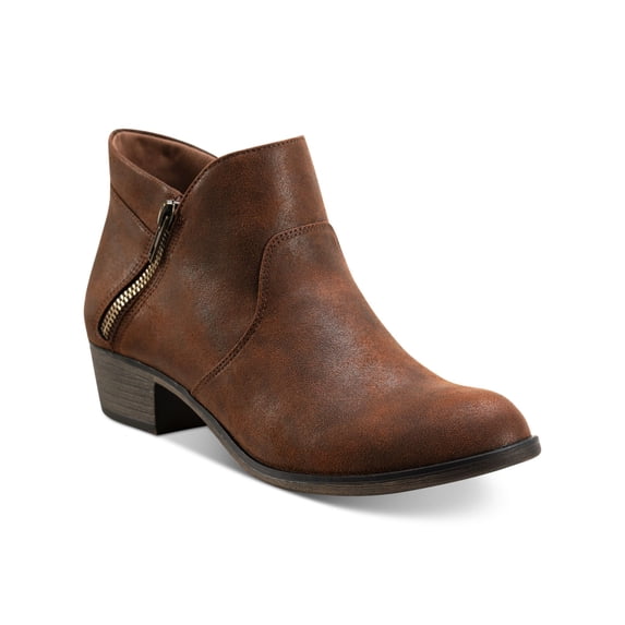 AMERICAN RAG Womens Brown Padded Comfort Abby Block Heel Booties 9 M