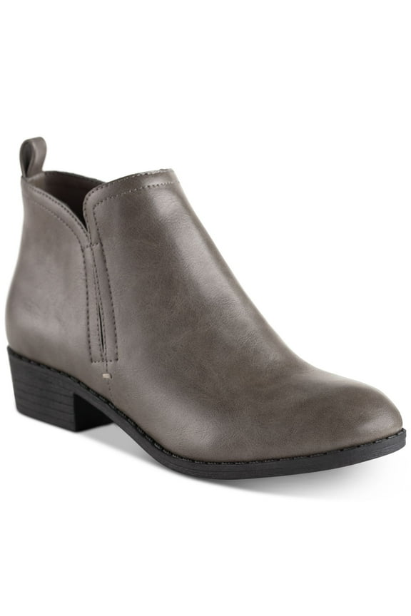 Womens Gray Flex Gore Cadee Round Toe Block Heel Zip-Up Booties 6 M