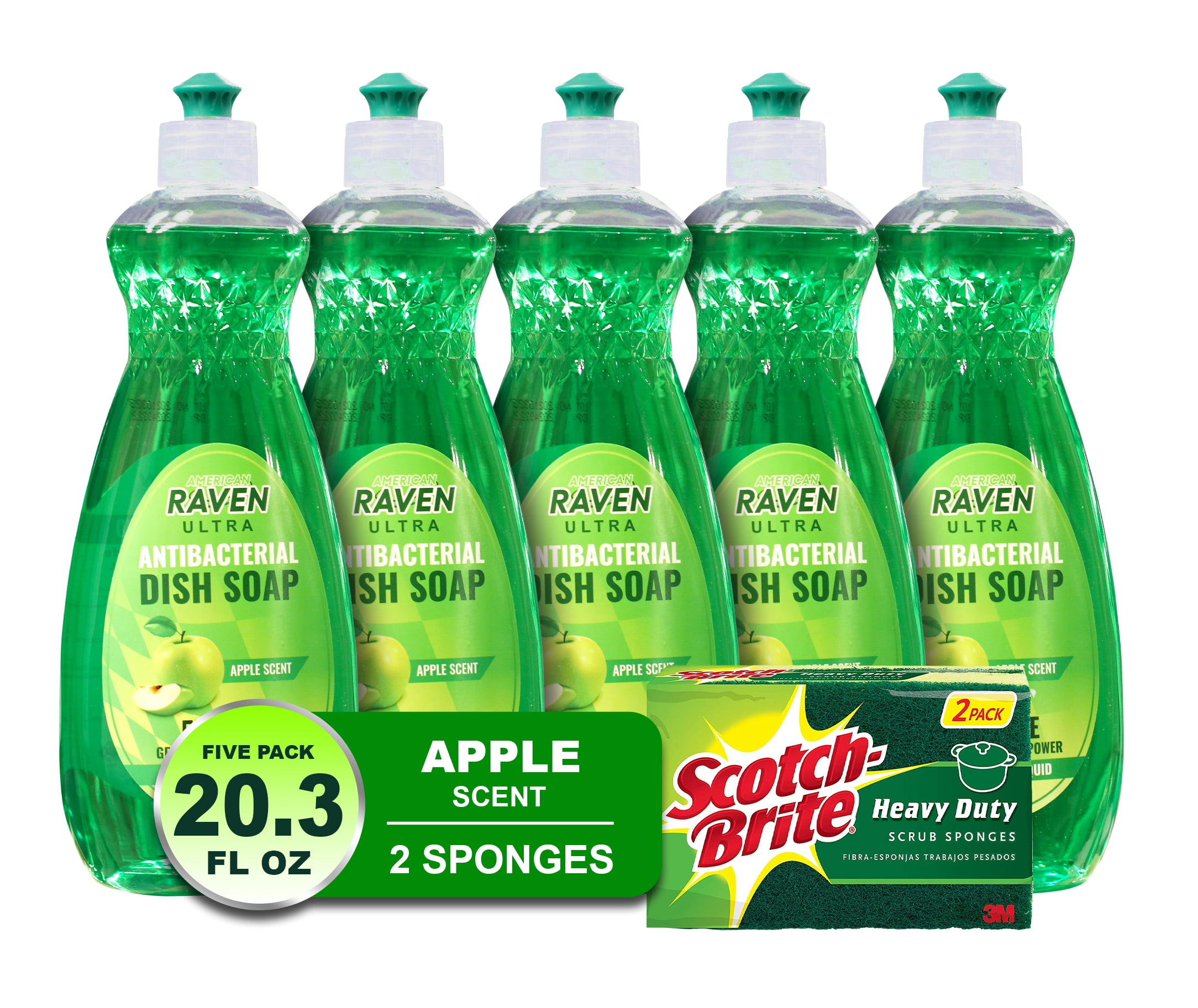 AMERICAN RAVEN Platinum Antibacterial Ultra Dish Detergent (Pack of 5