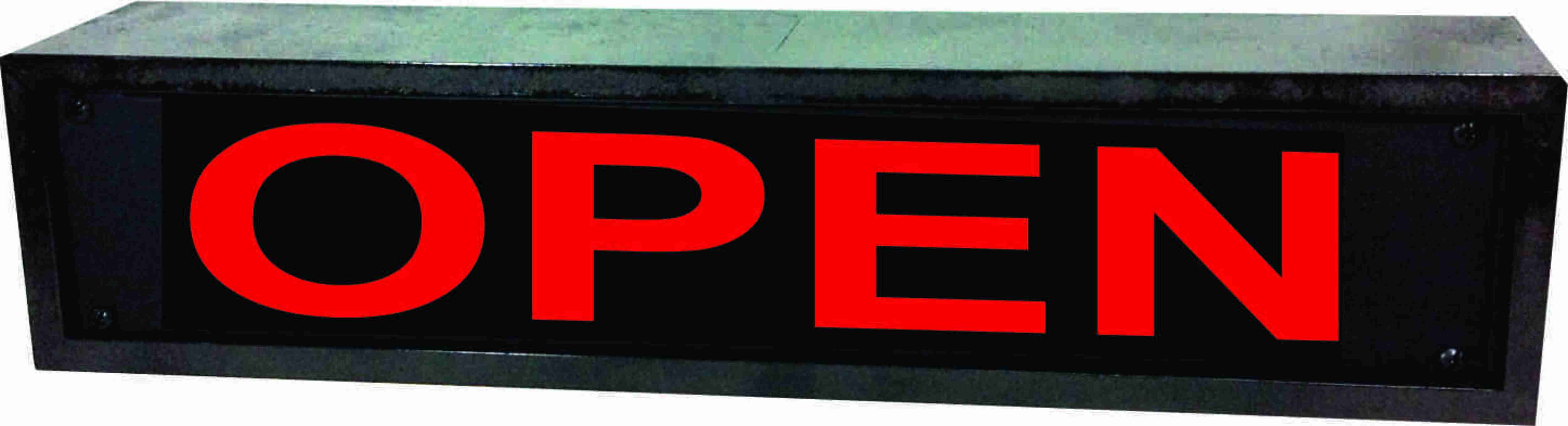 AMERICAN RECORDER - 2RU "OPEN" LED Lighted Sign with Enclosure