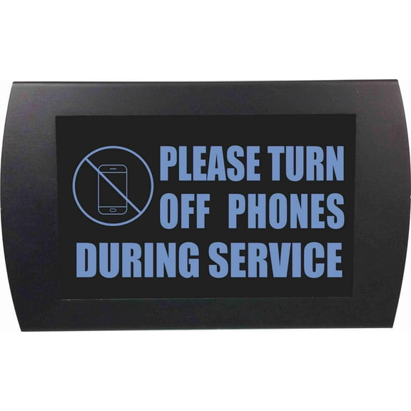 AMERICAN RECORDER - "PLEASE TURN OFF PHONES DURING SERVICE" LED Lighted Sign
