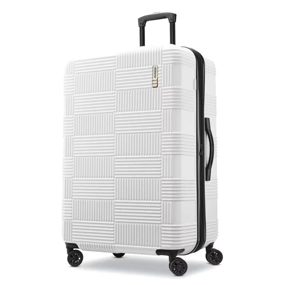 AMERICAN TOURISTER NXT HARDSIDE LARGE CHECKED SPINNER SUITCASE - WHITE