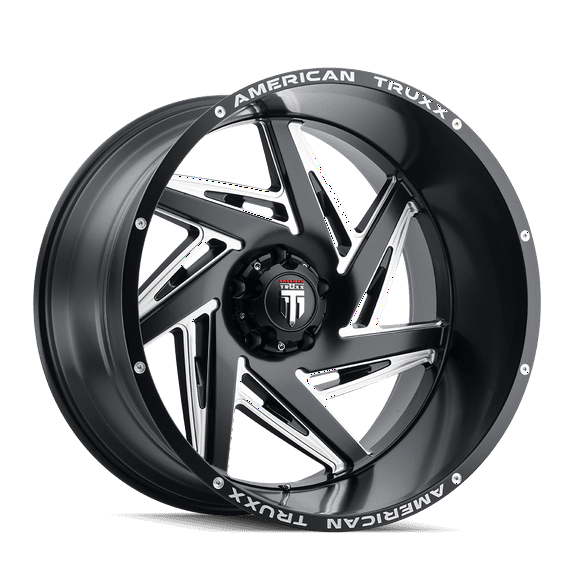 AMERICAN TRUXX SPIRAL-AT1906 20X10 6X135/6X139.7 -24ET 106.1CB BLACK/MILLED