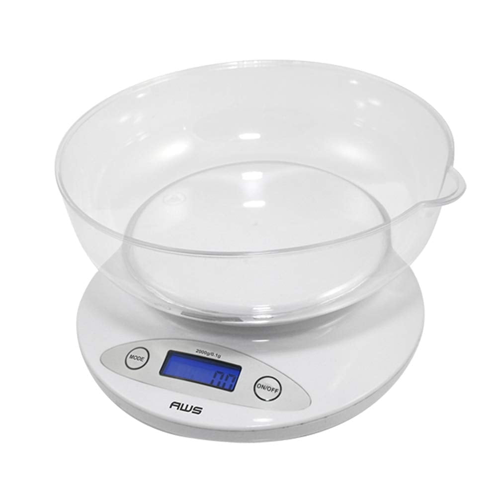 White Digital Kitchen Scale with Removable Bowl