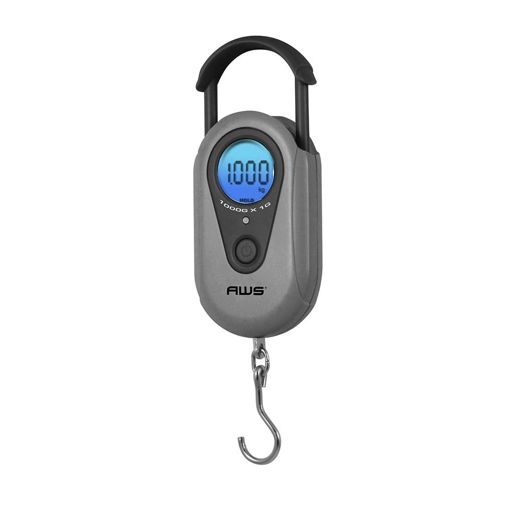 Compact Gray Digital Hanging Scale with Retractable Handle