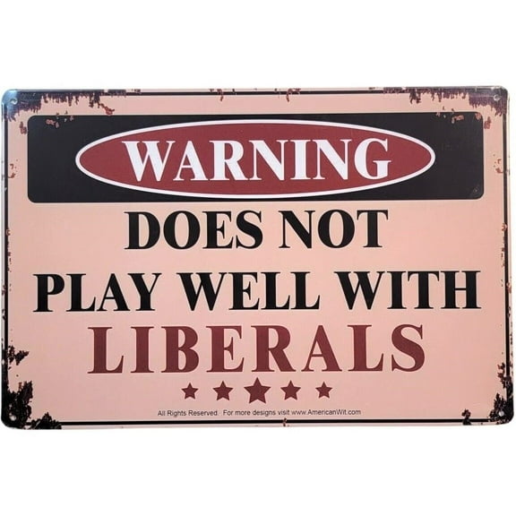 AMERICAN WIT 8" x 12" Metal Sign (WARNING - Does Not Play Well With Liberals)