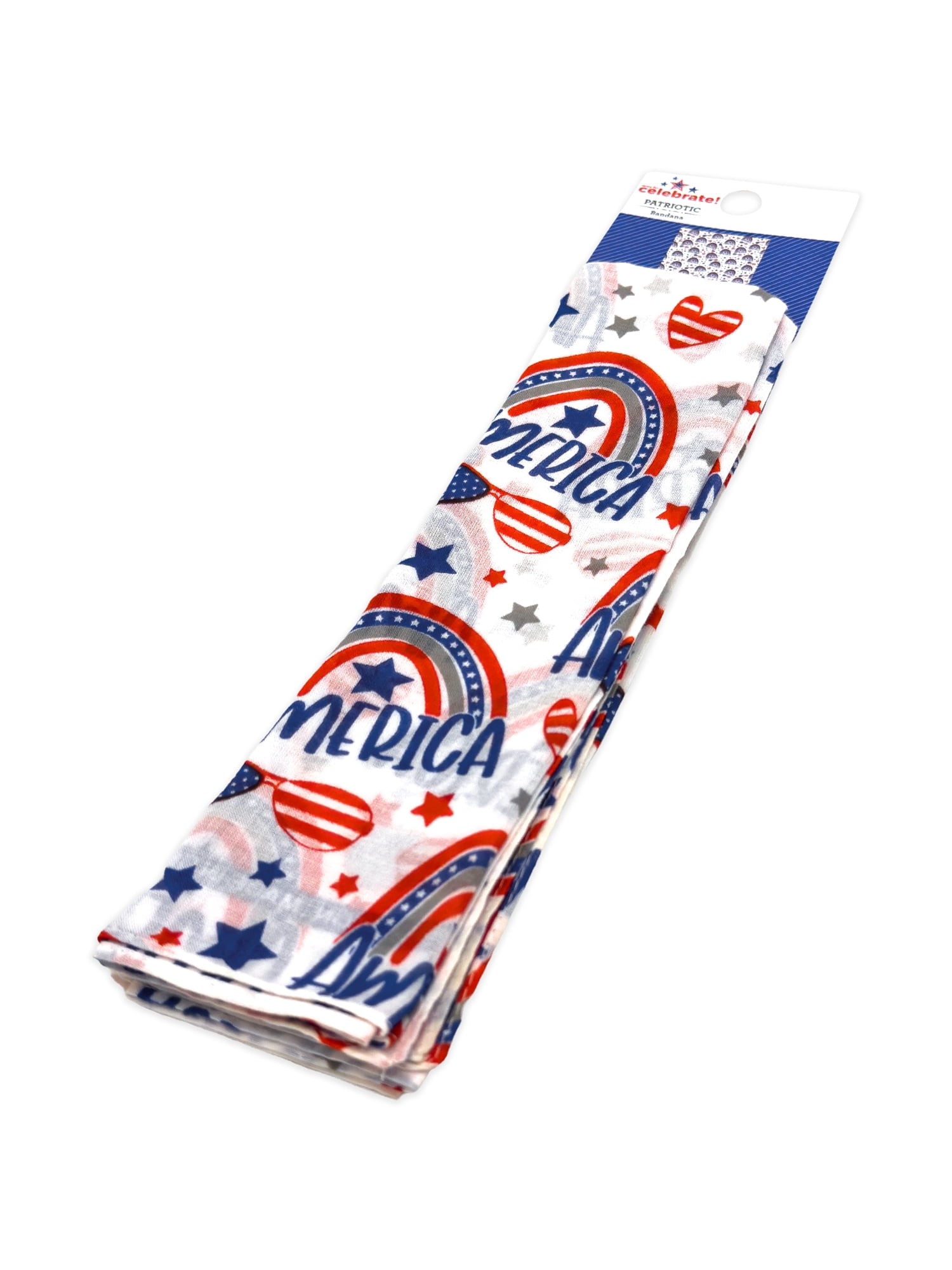 Fourth of July Womens Americana Bandana from Way to Celebrate, One Size, White/Multi