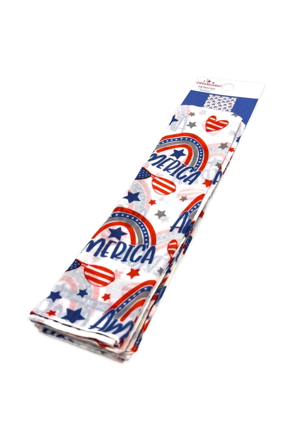Fourth of July Womens Americana Bandana from Way to Celebrate, One Size, White/Multi