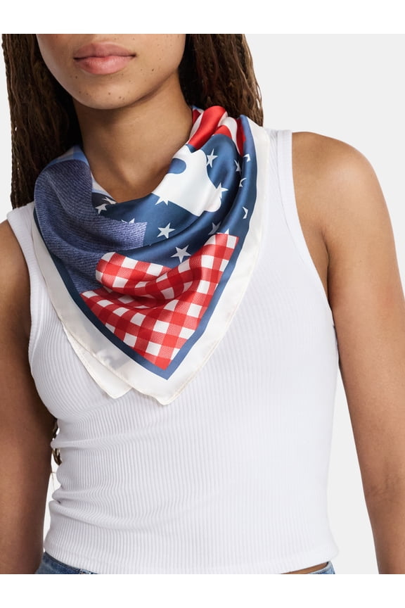 Women's Americana Print Square Scarf