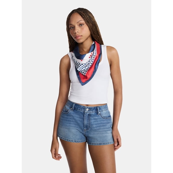 No Boundaries Women's Americana Print Square Scarf