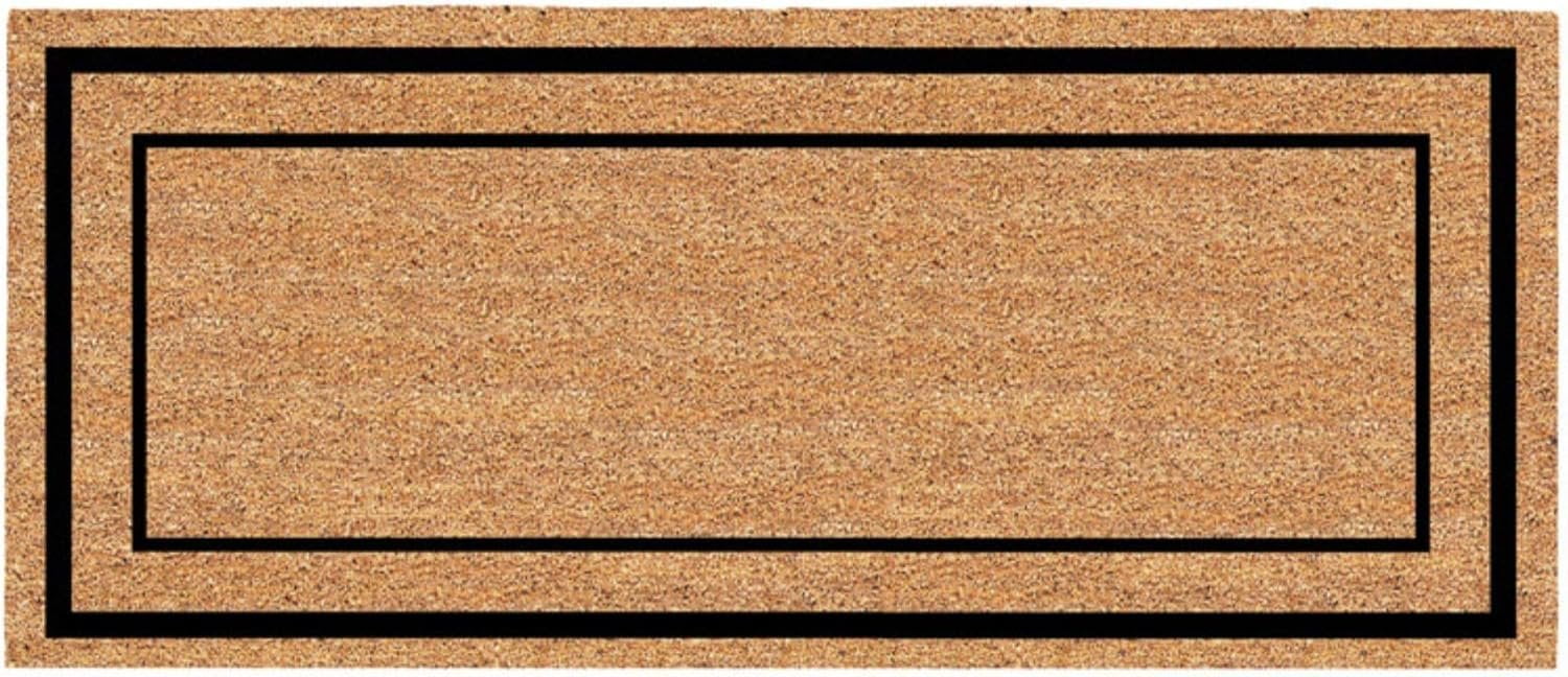 Americo Home Coir Doormat Black Border - Non-Slip, Outdoor - 24 x 60 Inch — Residential Use, Standard Application
