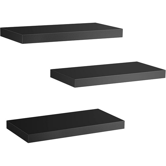 AMERIERGO 3 Sets Floating Shelves with Invisible Brackets Wall Mounted Shelves for Bedroom, Bathroom, Living Room, Kitchen