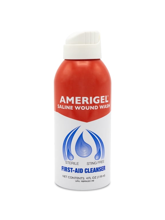 Saline Wound Wash (4 oz.) - First Aid Wound Cleanser | Sting-Free | Sprays at Any Angle | FSA/HSA Eligible
