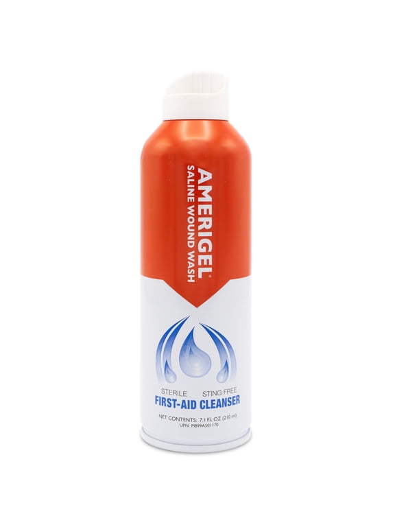 Saline Wound Wash (7.1 oz.) - First Aid Wound Cleanser | Sting-Free | Sprays at Any Angle | FSA/HSA Eligible