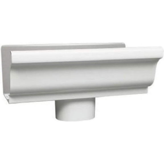 Amerimax Home Products Gutter End Cap Right 4 Inch - Galvanized Durable - White