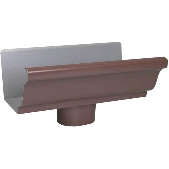 Amerimax Home Products End Cap - Durable Galvanized - 4 In, Brown