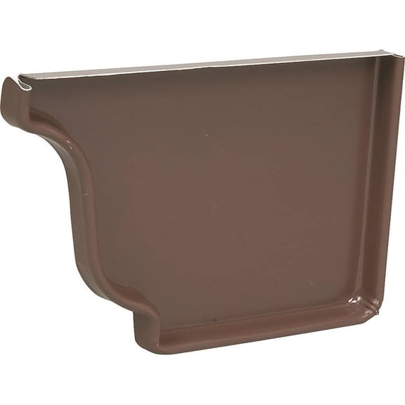 Amerimax Home Products Right End Cap K-Style - Durable Aluminum - 5 in, Brown