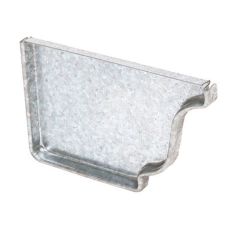 Amerimax 5 In. Galvanized Left Gutter End Cap 29205