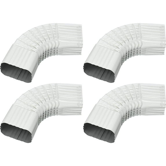Amerimax Home Products 2x3 B Elbow - Galvanized, Durable - 4 Pack, White