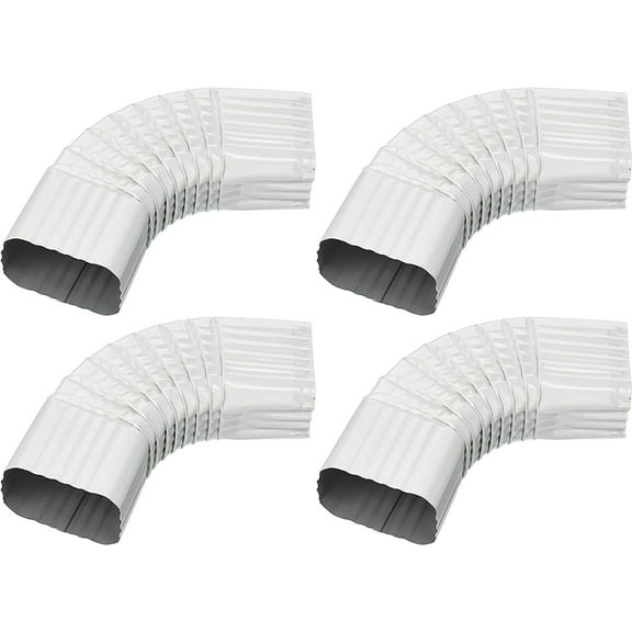 Amerimax Home Products 2x3 B Elbow - Galvanized, Durable - 4 Pack, White