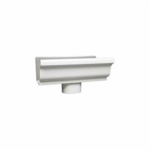 AMERIMAX HOME PRODUCTS End Piece With Drop, For 5-In. Gutter, White Aluminum, 5-In. 27010
