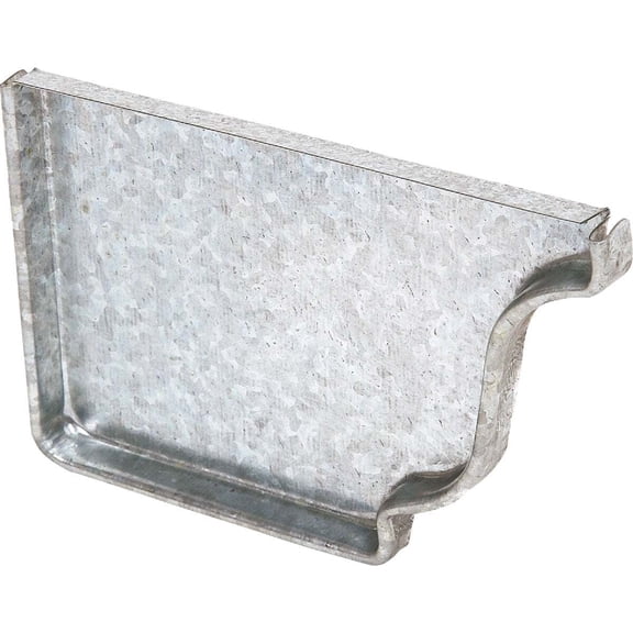 Amerimax Home Products Amerimax 4 In. Galvanized Left Gutter End Cap