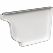 AMERIMAX HOME PRODUCTS Gutter Right End Cap, White Galvanized Steel, 4-In. 19006