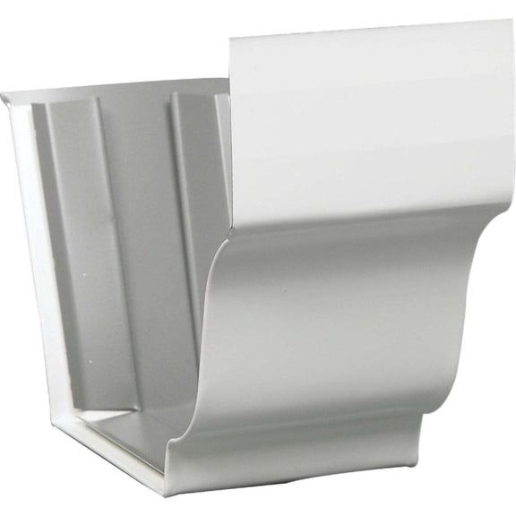AMERIMAX HOME PRODUCTS Gutter Slip Joint Connector, White Galvanized Steel, 5-In. 33209