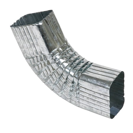 AMERIMAX HOME PRODUCTS Side Gutter Elbow, Style B, 75 Degree, Mill Finish Galvanized Steel, 2 x 3-In. 29265