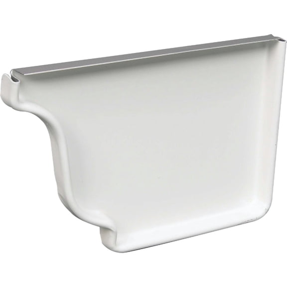 AMERIMAX Home Products 19006 4-Inch Galvanized Right End Cap, White