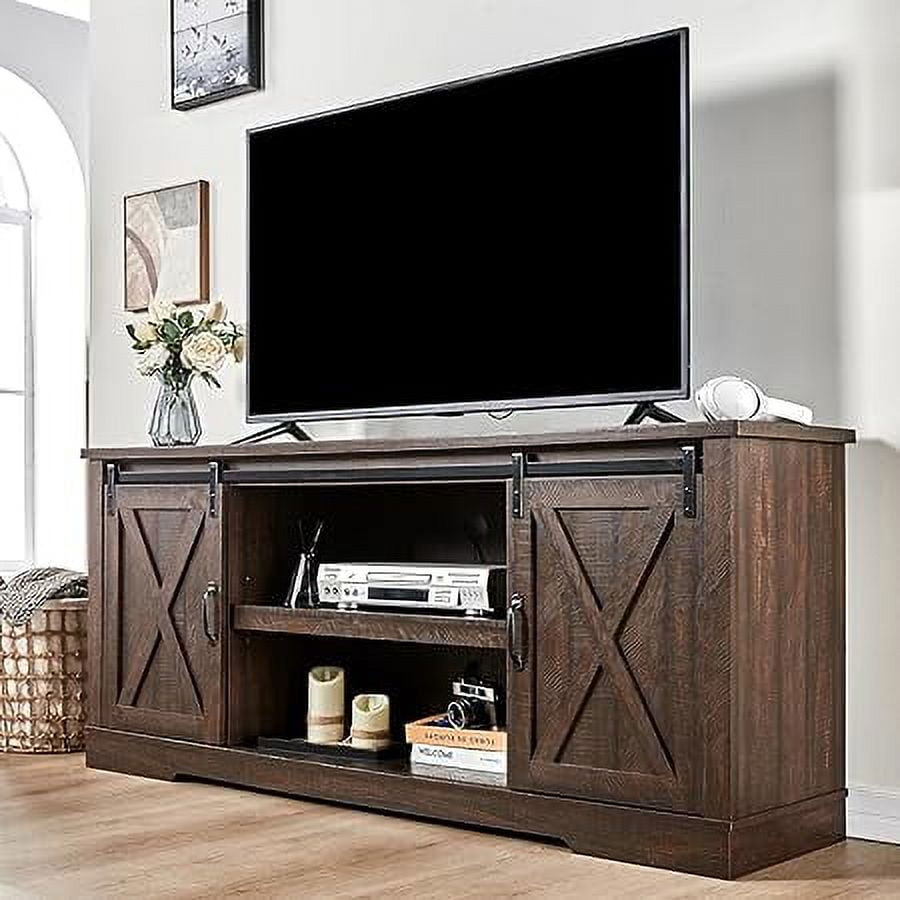 AMERLIFE 66" Farmhouse TV Stand for 75 Inches TVs, Entertainment Center