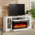 AMERLIFE 75in 3Sided Glass Fireplace TV Stand for TVs up to 85